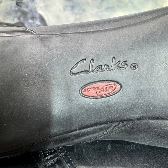 Clarks Womens Leather Knee-High Boots With Buckle Straps & Heels Size 7.5 Black - Picture 5 of 9